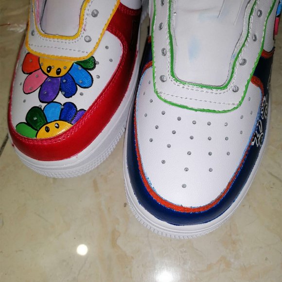 Custom Air Force 1 Sneakers Korean Style M3.5/W5/EU35.5 New - Picture 4 of 7